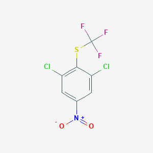 molecular formula C7H2Cl2F3NO2S B14038288 1,3-Dichloro-2-trifluoromethylthio-5-nitrobenzene 