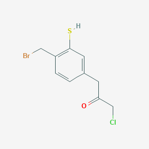 1-(4-(Bromomethyl)-3-mercaptophenyl)-3-chloropropan-2-one