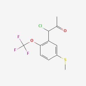 molecular formula C11H10ClF3O2S B14038355 1-Chloro-1-(5-(methylthio)-2-(trifluoromethoxy)phenyl)propan-2-one 