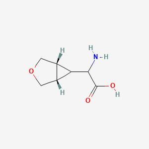 molecular formula C7H11NO3 B14038389 2-Amino-2-((1R,5S,6R)-3-oxabicyclo[3.1.0]hexan-6-YL)acetic acid CAS No. 1307381-77-6