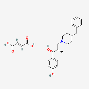 molecular formula C26H33NO6 B14038413 (aR,bS)-a-(4-Hydroxyphenyl)-b-methyl-4-(phenylmethyl)-1-piperidinepropanol maleate 