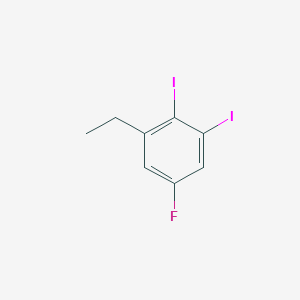 molecular formula C8H7FI2 B14038422 1,2-Diiodo-3-ethyl-5-fluorobenzene 