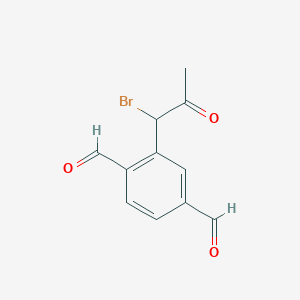 molecular formula C11H9BrO3 B14038426 1-Bromo-1-(2,5-diformylphenyl)propan-2-one 