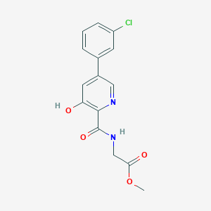 molecular formula C15H13ClN2O4 B14038472 methyl 2-[[5-(3-chlorophenyl)-3-hydroxypyridine-2-carbonyl]amino]acetate 