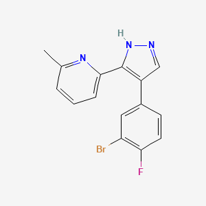 2-(4-(3-bromo-4-fluorophenyl)-1H-pyrazol-3-yl)-6-methylpyridine