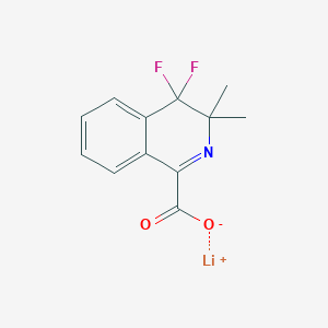 molecular formula C12H10F2LiNO2 B14038541 Lithium 4,4-difluoro-3,3-dimethyl-3,4-dihydroisoquinoline-1-carboxylate 