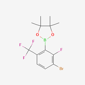 2-(3-Bromo-2-fluoro-6-(trifluoromethyl)phenyl)-4,4,5,5-tetramethyl-1,3,2-dioxaborolane