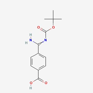 molecular formula C13H16N2O4 B14038592 N-Boc-p-amidinobenzoic acid 