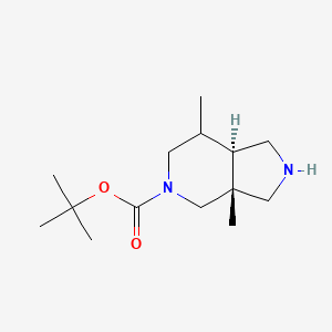 molecular formula C14H26N2O2 B14038609 Tert-butyl trans-3A,7-dimethyl-2,3,4,6,7,7A-hexahydro-1H-pyrrolo[3,4-C]pyridine-5-carboxylate 