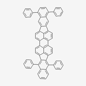 molecular formula C64H36 B14038627 7,14,27,30-tetraphenylundecacyclo[21.13.2.22,5.03,19.04,16.06,15.08,13.020,37.024,33.026,31.034,38]tetraconta-1(37),2,4,6,8,10,12,14,16,18,20,22,24,26,28,30,32,34(38),35,39-icosaene 