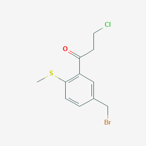 1-(5-(Bromomethyl)-2-(methylthio)phenyl)-3-chloropropan-1-one