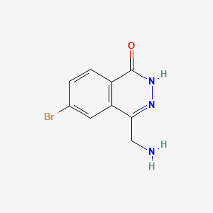 molecular formula C9H8BrN3O B14038668 4-(Aminomethyl)-6-bromophthalazin-1(2H)-one 