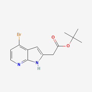 molecular formula C13H15BrN2O2 B14038693 1H-Pyrrolo[2,3-b]pyridine-2-acetic acid, 4-bromo-, 1,1-dimethylethyl este 