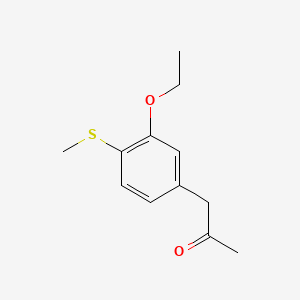 molecular formula C12H16O2S B14038751 1-(3-Ethoxy-4-(methylthio)phenyl)propan-2-one 