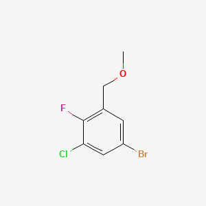 molecular formula C8H7BrClFO B14038812 5-Bromo-1-chloro-2-fluoro-3-(methoxymethyl)benzene 