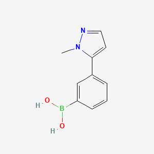 molecular formula C10H11BN2O2 B1403882 [3-(1-甲基-1H-吡唑-5-基)苯基]硼酸 CAS No. 1487353-35-4
