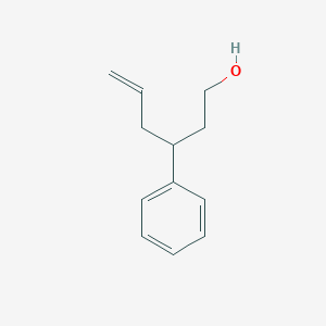 molecular formula C12H16O B14038874 3-Phenylhex-5-en-1-ol 