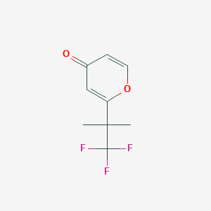 B1403888 2-(1,1,1-trifluoro-2-methylpropan-2-yl)-4H-pyran-4-one CAS No. 1357476-64-2