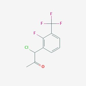 molecular formula C10H7ClF4O B14038898 1-Chloro-1-(2-fluoro-3-(trifluoromethyl)phenyl)propan-2-one 