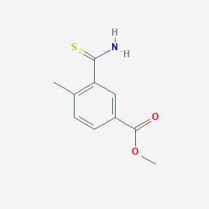 molecular formula C10H11NO2S B1403891 Methyl 3-carbamothioyl-4-methylbenzoate CAS No. 1399181-36-2