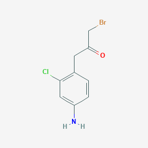 molecular formula C9H9BrClNO B14038935 1-(4-Amino-2-chlorophenyl)-3-bromopropan-2-one 