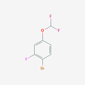 molecular formula C7H4BrF2IO B14038989 1-Bromo-4-(difluoromethoxy)-2-iodobenzene 