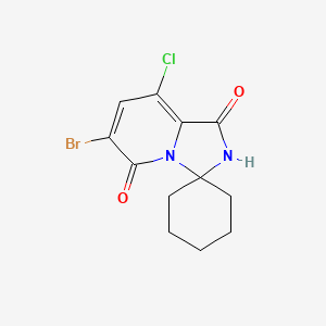 molecular formula C12H12BrClN2O2 B14039000 6'-Bromo-8'-chloro-1'H-spiro[cyclohexane-1,3'-imidazo[1,5-a]pyridine]-1',5'(2'H)-dione 