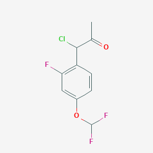 molecular formula C10H8ClF3O2 B14039013 1-Chloro-1-(4-(difluoromethoxy)-2-fluorophenyl)propan-2-one 