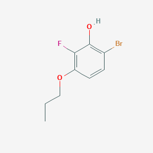 molecular formula C9H10BrFO2 B14039019 6-Bromo-2-fluoro-3-propoxyphenol 