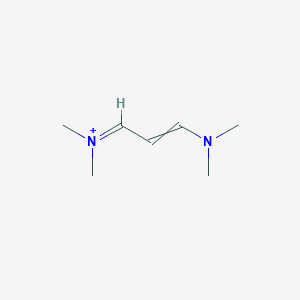 molecular formula C7H15N2+ B14039025 Methanaminium, N-[3-(dimethylamino)-2-propenylidene]-N-methyl- CAS No. 38571-88-9