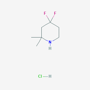 molecular formula C7H14ClF2N B14039062 4,4-Difluoro-2,2-dimethylpiperidine hcl 