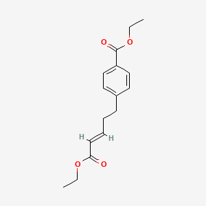 molecular formula C16H20O4 B14039111 (E)-Ethyl 4-(5-ethoxy-5-oxopent-3-EN-1-YL)benzoate 