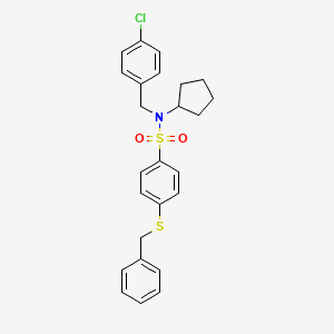 4-(benzylthio)-N-(4-chlorobenzyl)-N-cyclopentylbenzenesulfonamide