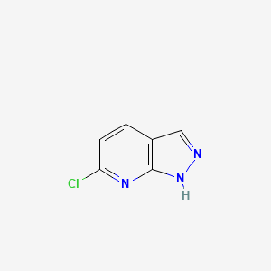 molecular formula C7H6ClN3 B1403917 6-chloro-4-methyl-1H-pyrazolo[3,4-b]pyridine CAS No. 1422057-41-7