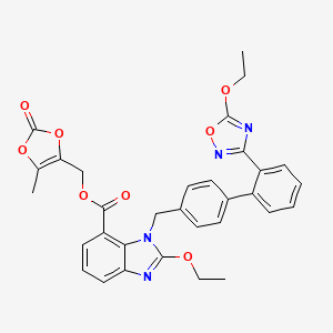 (5-Methyl-2-oxo-1,3-dioxol-4-yl)methyl 2-ethoxy-1-((2'-(5-ethoxy-1,2,4-oxadiazol-3-yl)-[1,1'-biphenyl]-4-yl)methyl)-1H-benzo[d]imidazole-7-carboxylate