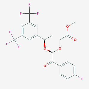 molecular formula C21H17F7O5 B140392 2-[(1S)-1-[(1R)-1-[3,5-Bis(trifluoromethyl)phenyl]ethoxy]-2-(4-fluorophenyl)-2-oxoethoxy]acetic Acid Methyl Ester CAS No. 419574-29-1