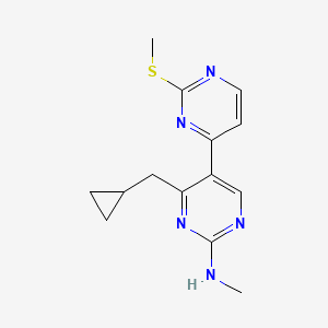 molecular formula C14H17N5S B14039225 4'-(Cyclopropylmethyl)-N-methyl-2-(methylthio)-[4,5'-bipyrimidin]-2'-amine 