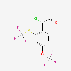 1-Chloro-1-(4-(trifluoromethoxy)-2-(trifluoromethylthio)phenyl)propan-2-one