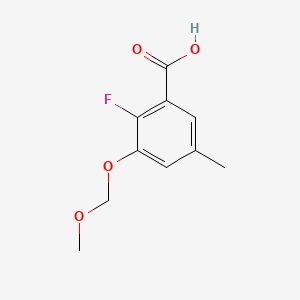 molecular formula C10H11FO4 B14039344 2-Fluoro-3-(methoxymethoxy)-5-methylbenzoic acid 