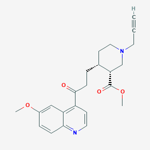 molecular formula C23H26N2O4 B1403936 (3R,4R)-甲基 4-(3-(6-甲氧基喹啉-4-基)-3-氧代-丙基)-1-(丙-2-炔基)哌啶-3-羧酸酯 CAS No. 333782-65-3