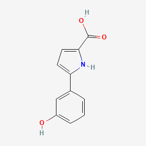 molecular formula C11H9NO3 B14039360 5-(3-Hydroxyphenyl)-1H-pyrrole-2-carboxylic acid 