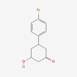 molecular formula C12H13BrO2 B14039424 3-(4-Bromophenyl)-5-hydroxycyclohexanone 