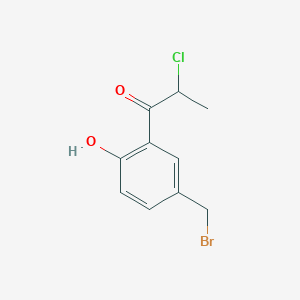 molecular formula C10H10BrClO2 B14039425 1-(5-(Bromomethyl)-2-hydroxyphenyl)-2-chloropropan-1-one 