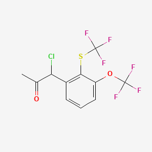 1-Chloro-1-(3-(trifluoromethoxy)-2-(trifluoromethylthio)phenyl)propan-2-one