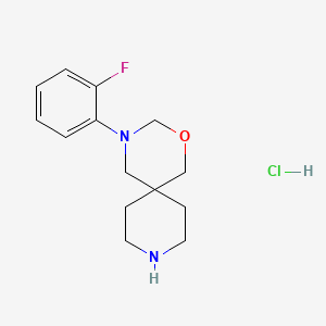 molecular formula C14H20ClFN2O B14039484 4-(2-Fluorophenyl)-2-oxa-4,9-diazaspiro[5.5]undecane 