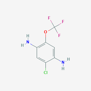 molecular formula C7H6ClF3N2O B14039489 1-Chloro-2,5-diamino-4-(trifluoromethoxy)benzene 