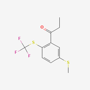 1-(5-(Methylthio)-2-(trifluoromethylthio)phenyl)propan-1-one