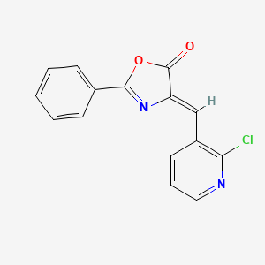 molecular formula C15H9ClN2O2 B1403951 4-[(2-氯吡啶-3-基)亚甲基]-2-苯基-1,3-恶唑-5(4H)-酮 CAS No. 1417367-13-5
