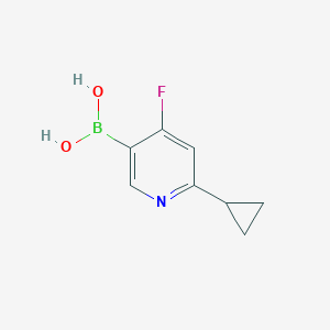 molecular formula C8H9BFNO2 B14039575 (6-Cyclopropyl-4-fluoropyridin-3-YL)boronic acid 