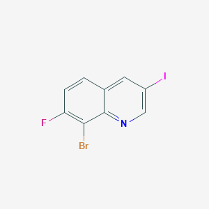 molecular formula C9H4BrFIN B14039612 8-Bromo-7-fluoro-3-iodoquinoline 